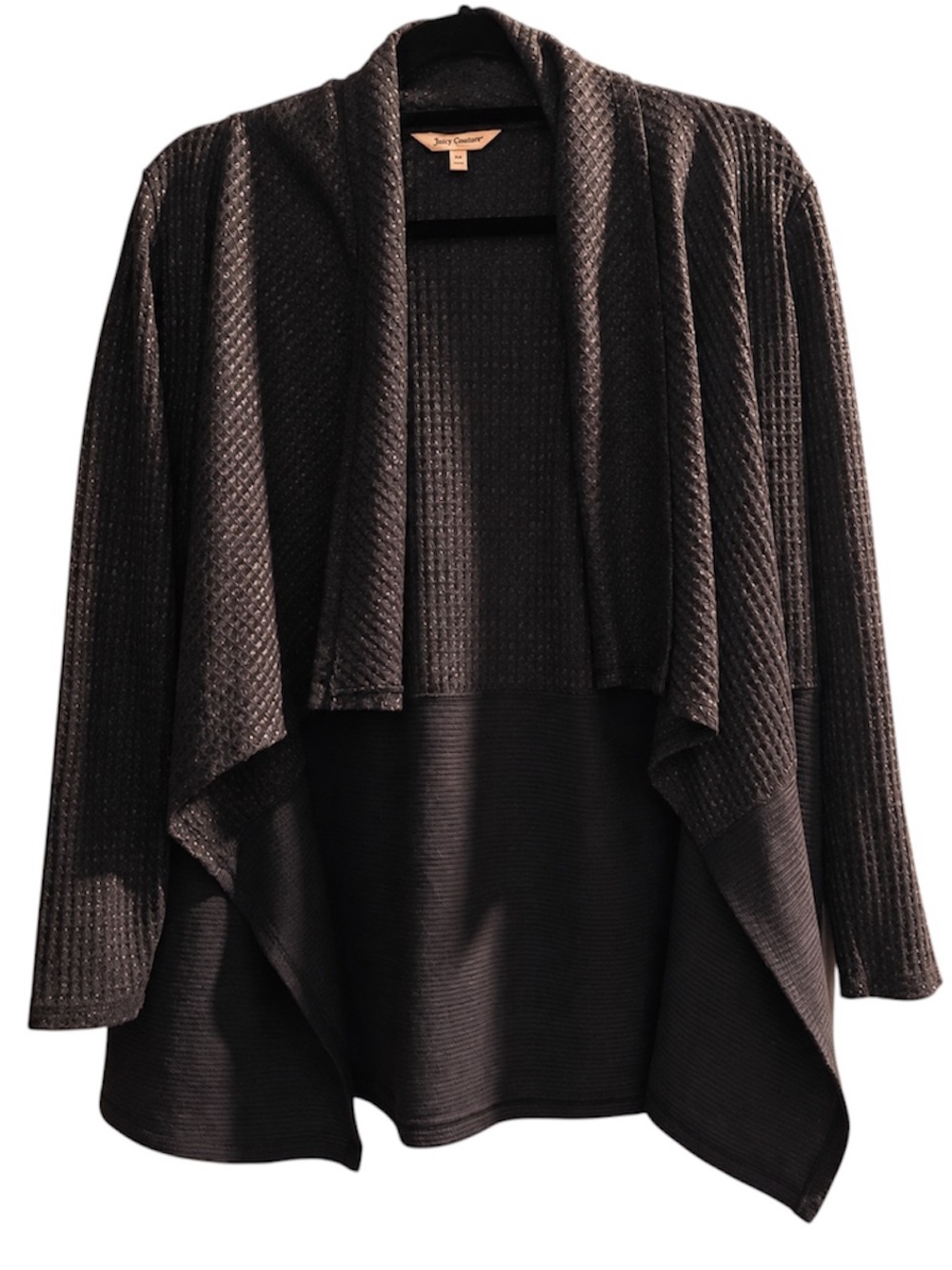 Juicy Couture Slate Blue Waterfall Cardigan Mixed Media Women M